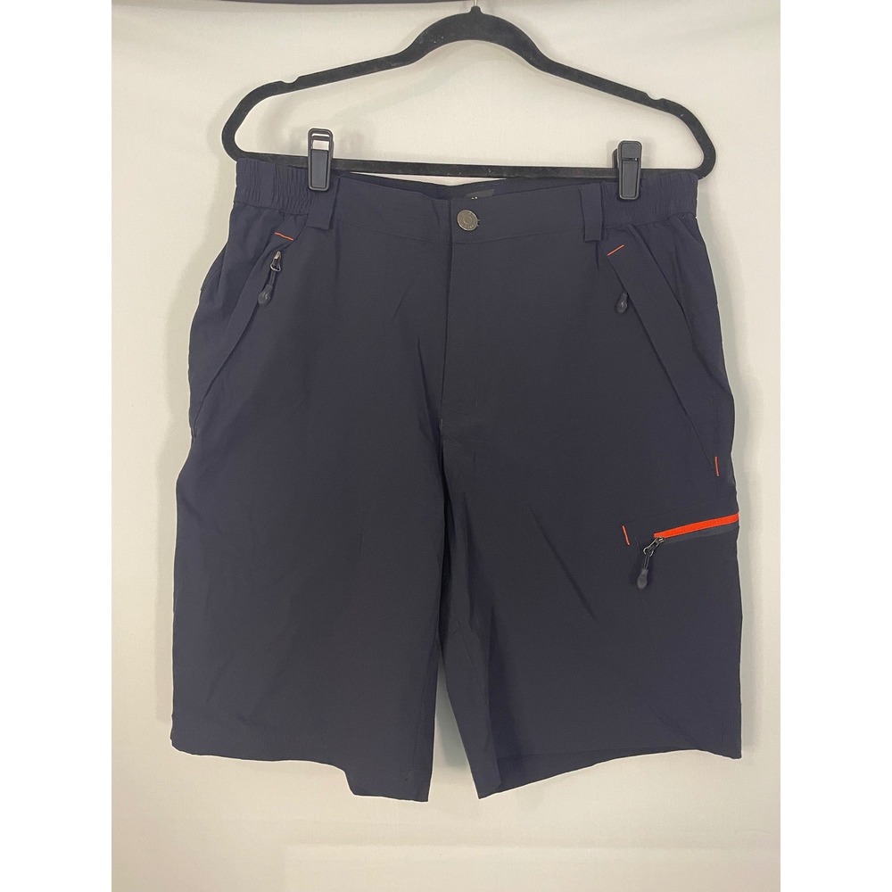 MIER Men's Navy Blue Cargo Shorts Zip Pockets‎ Size 34 Outdoor Hiking